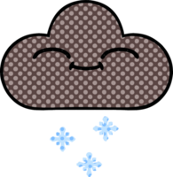 comic book style cartoon of a happy snow cloud png