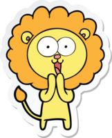 adesivo di un leone cartone animato felice png