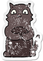 distressed sticker of a cartoon cat png