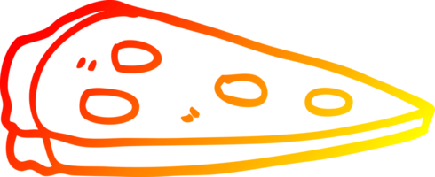 caldo pendenza linea disegno di un' cartone animato Pizza png