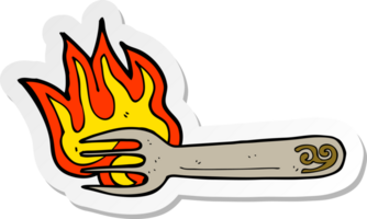 sticker of a cartoon fork symbol png