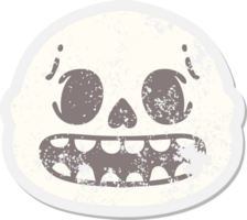 gespenstischer Halloween-Schädel-Schmutzaufkleber png