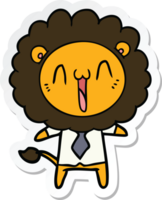 sticker of a happy cartoon lion png