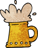 jarra de cerveza de dibujos animados de ilustración con textura grunge png