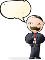 cartoon old man with mustache with speech bubble png