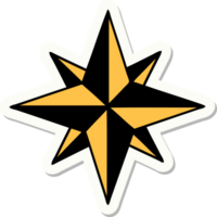 sticker of tattoo in traditional style of a star png