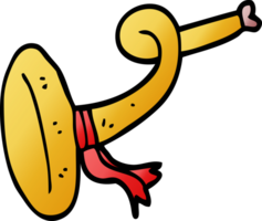 instrument de corne enroulée de doodle de dessin animé png