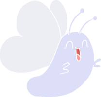 papillon de dessin animé drôle de style plat couleur png