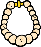 cartoon doodle pearl necklace png