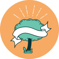 icon of a tattoo style tree png