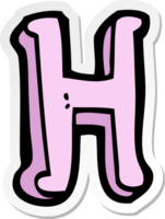 sticker van een tekenfilm letter h png