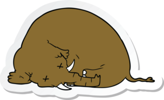 sticker of a cartoon dead mammoth png