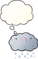linda dibujos animados nube con pensamiento burbuja en suave degradado estilo png