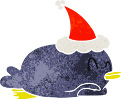 pingüino acostado boca abajo con gorro de Papá Noel png