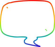 rainbow gradient line drawing of a cartoon speech bubble png