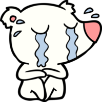 triste poco polare orso cartone animato png