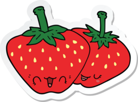 sticker of a cartoon strawberries png