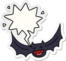 cartoon bat with speech bubble sticker png