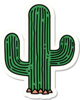 tattoo style sticker of a cactus png