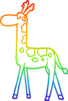 Regenbogen-Gradientenlinie Zeichnung Cartoon Walking Giraffe png