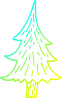 cold gradient line drawing cartoon pine trees png