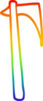 desenho de linha de gradiente de arco-íris machado afiado de desenho animado png