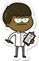 sticker of a cartoon annoyed man png