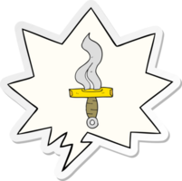 cartoon dagger and speech bubble sticker png