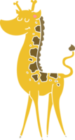 giraffa del fumetto di stile di colore piatto png