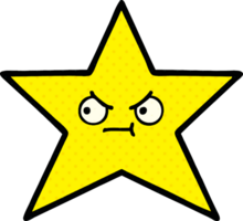 comic book style cartoon gold star png