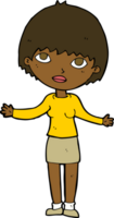 cartoon woman shrugging png