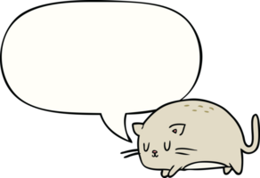 cute fat cartoon cat and speech bubble png