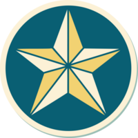 tattoo style sticker of a star png