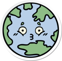 sticker of a cute cartoon planet earth png