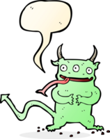 cartoon little demon with speech bubble png