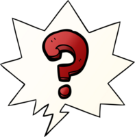 cartoon question mark and speech bubble in smooth gradient style png