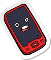 pegatina de un teléfono móvil de dibujos animados png