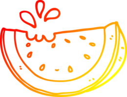 warm gradient line drawing cartoon watermelon png