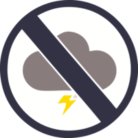 panneau d'avertissement météo dessin animé rétro couleur plat png
