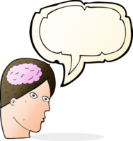 cartoon head with brain symbol with speech bubble png