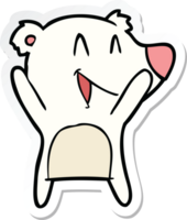 sticker of a laughing polar bear cartoon png