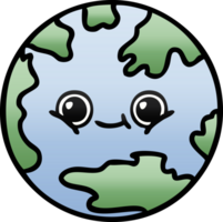 gradient shaded cartoon planet earth png