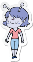 autocollant d'une fille extraterrestre de dessin animé png