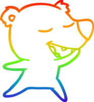 rainbow gradient line drawing cartoon bear png