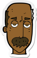 sticker of a cartoon bored old man png