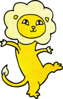 leone felice di doodle del fumetto png