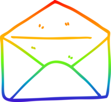 enveloppe de dessin animé de dessin de ligne de gradient arc-en-ciel png