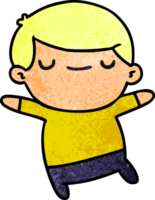 textured cartoon of a kawaii cute boy png