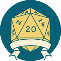 natural 20 critical hit D20 dice roll illustration png