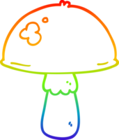 arc en ciel gradient ligne dessin dessin animé champignon png